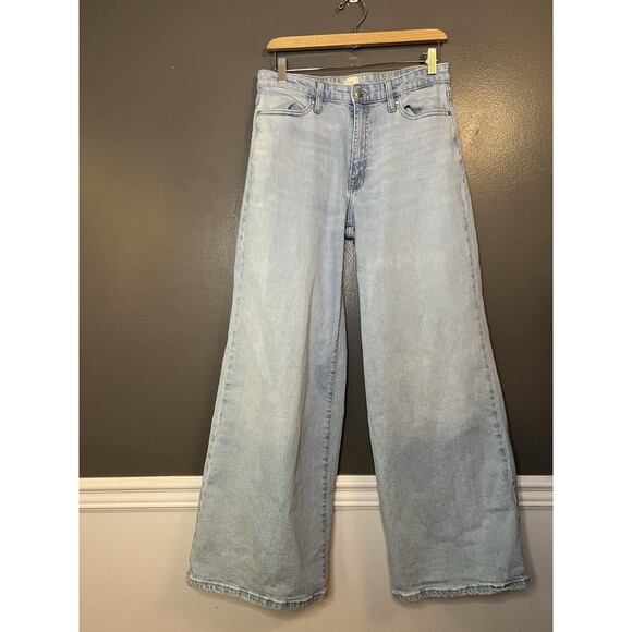 A New Day Jeans Womens 6 28R Light Wash Wide Leg Stretch Denim Blue Casual - Picture 2 of 8
